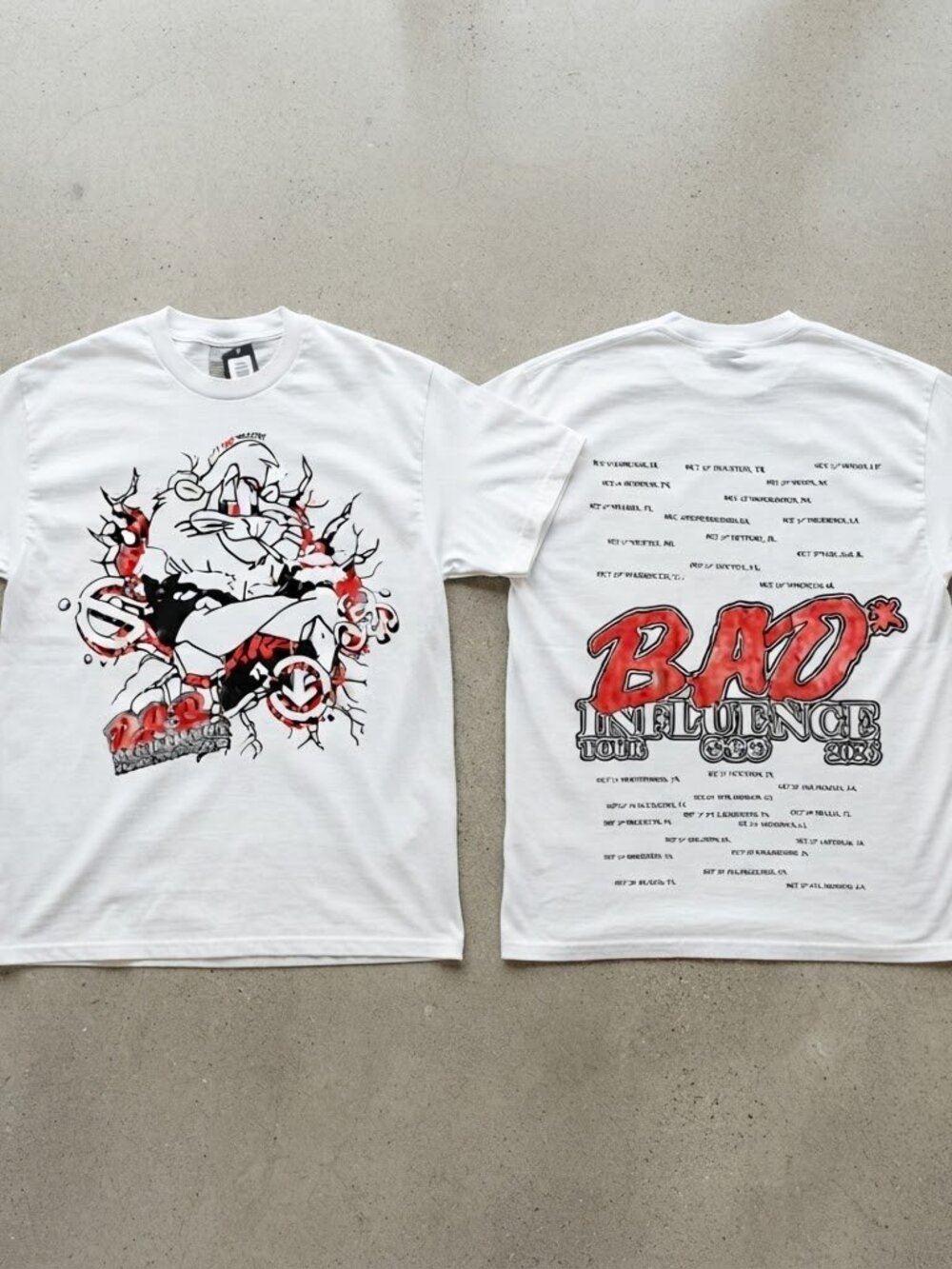 Lucki Bad Influence Tour 2026 White T-Shirt S-4XL